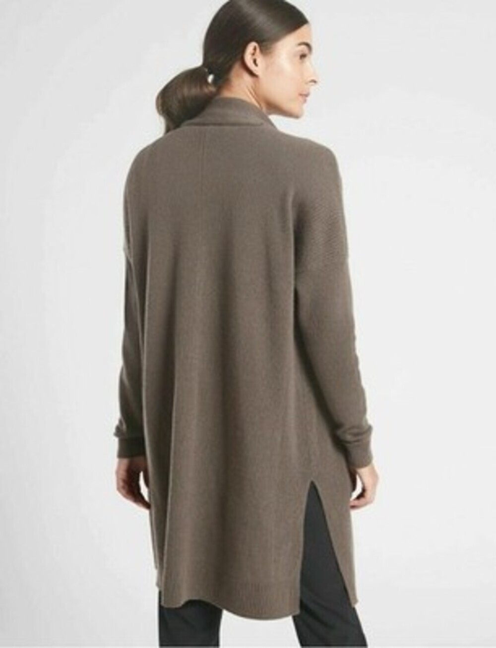 Athleta Spirit Wool Cashmere Wrap Oversized Silt Taupe Heather Size SP - Picture 5 of 8